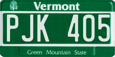 VT license plate PJK405