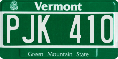 VT license plate PJK410
