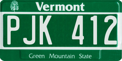 VT license plate PJK412