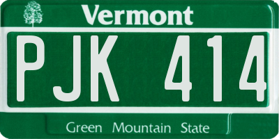 VT license plate PJK414