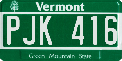 VT license plate PJK416