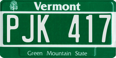 VT license plate PJK417