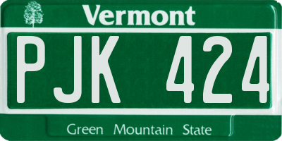 VT license plate PJK424