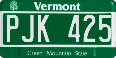 VT license plate PJK425