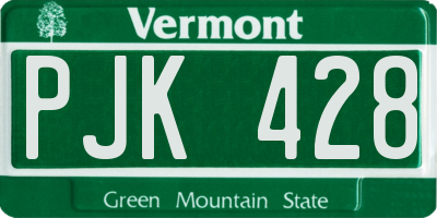 VT license plate PJK428