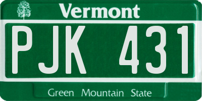 VT license plate PJK431
