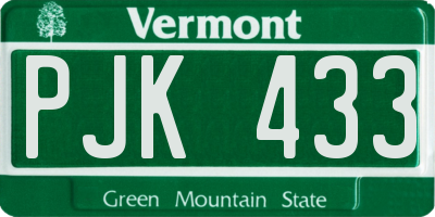 VT license plate PJK433