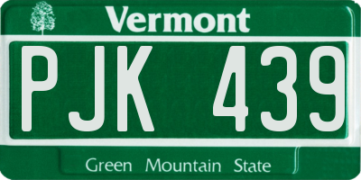 VT license plate PJK439