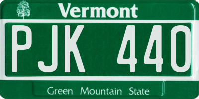 VT license plate PJK440