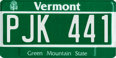 VT license plate PJK441