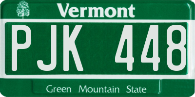 VT license plate PJK448