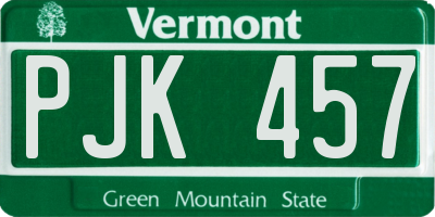 VT license plate PJK457