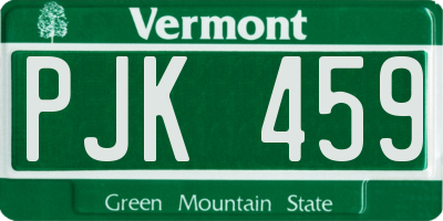 VT license plate PJK459