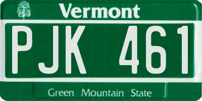 VT license plate PJK461