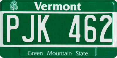 VT license plate PJK462