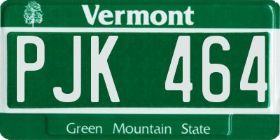 VT license plate PJK464