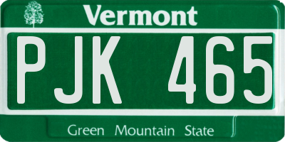 VT license plate PJK465
