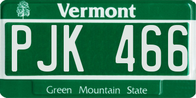 VT license plate PJK466