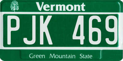 VT license plate PJK469