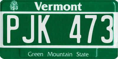 VT license plate PJK473