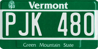 VT license plate PJK480