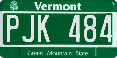 VT license plate PJK484