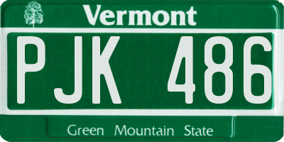VT license plate PJK486