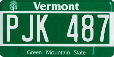 VT license plate PJK487
