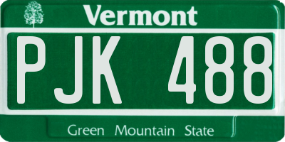 VT license plate PJK488