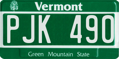 VT license plate PJK490
