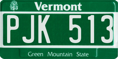 VT license plate PJK513