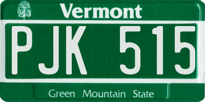 VT license plate PJK515