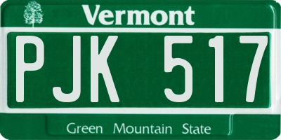 VT license plate PJK517