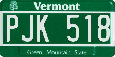 VT license plate PJK518