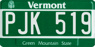 VT license plate PJK519