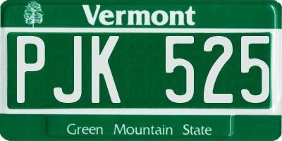 VT license plate PJK525