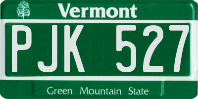VT license plate PJK527