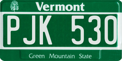 VT license plate PJK530