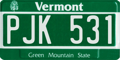 VT license plate PJK531