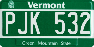 VT license plate PJK532