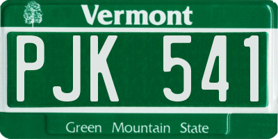 VT license plate PJK541