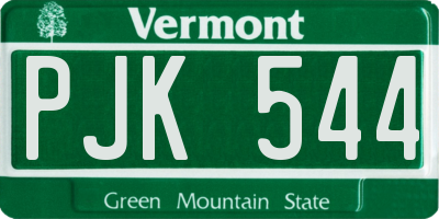 VT license plate PJK544