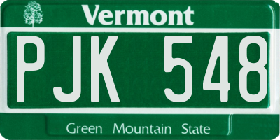 VT license plate PJK548