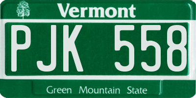 VT license plate PJK558
