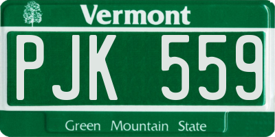 VT license plate PJK559