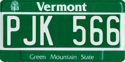 VT license plate PJK566