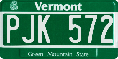 VT license plate PJK572