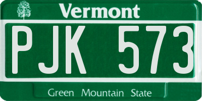 VT license plate PJK573