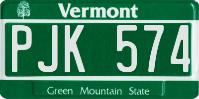 VT license plate PJK574