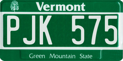 VT license plate PJK575